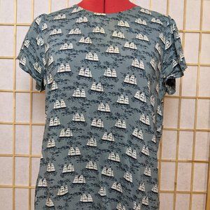 Papier Nautical Silk Blouse